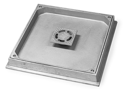 Marco y tapa de registro hermética de aluminio con cierre estanco